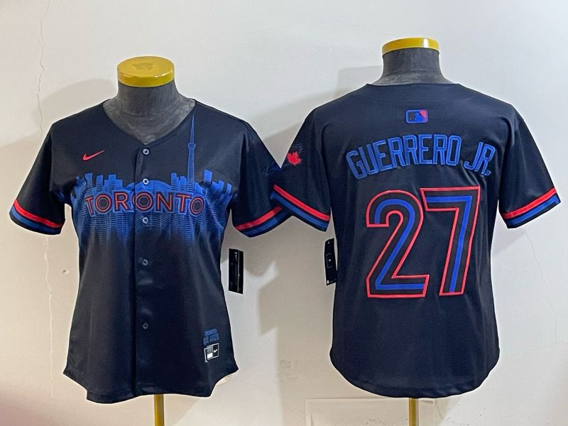 Women 2025 Toronto Blue Jays #27 Guerrero jr black Joint Name Nike MLB Jersey style 001